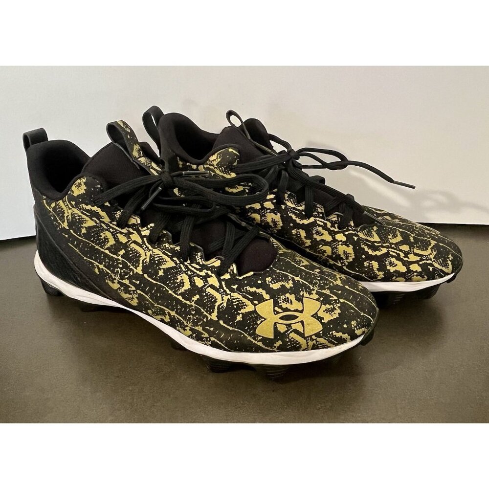 Under Armour Spotlight Lux Suede 2.0 Football Cleats Men’s US 10.5 Black & Gold